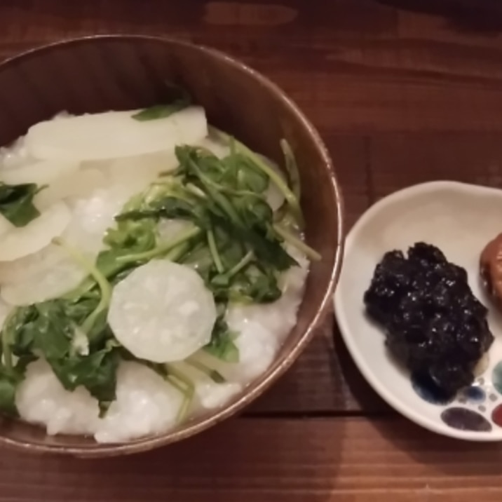 【簡単・炊飯器で】炊飯器のお粥でつくる白だし七草粥